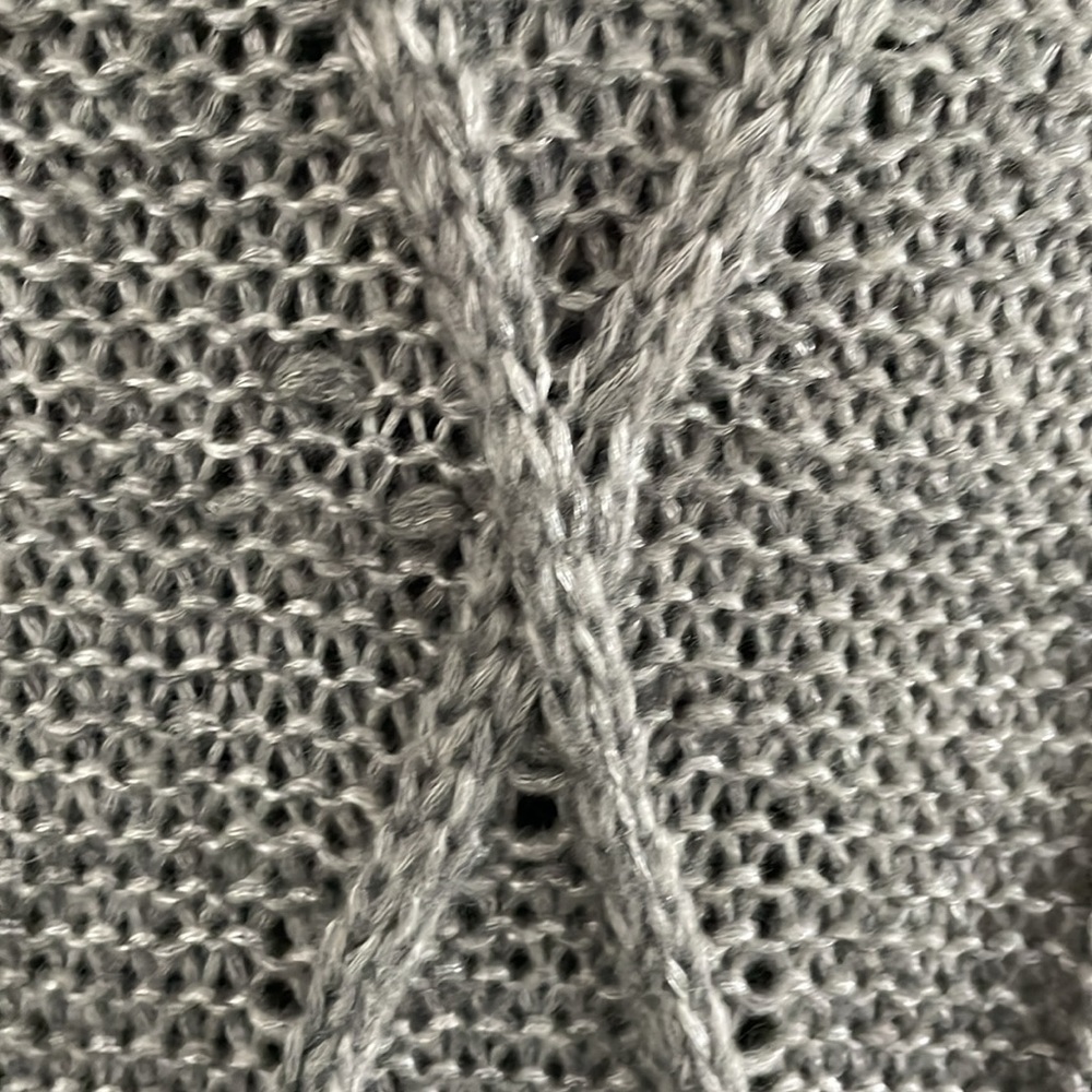 Apt 9 Cardigan Women Size XL Gray Open Front Chunky Cable Knit Pattern Long - Picture 7 of 12